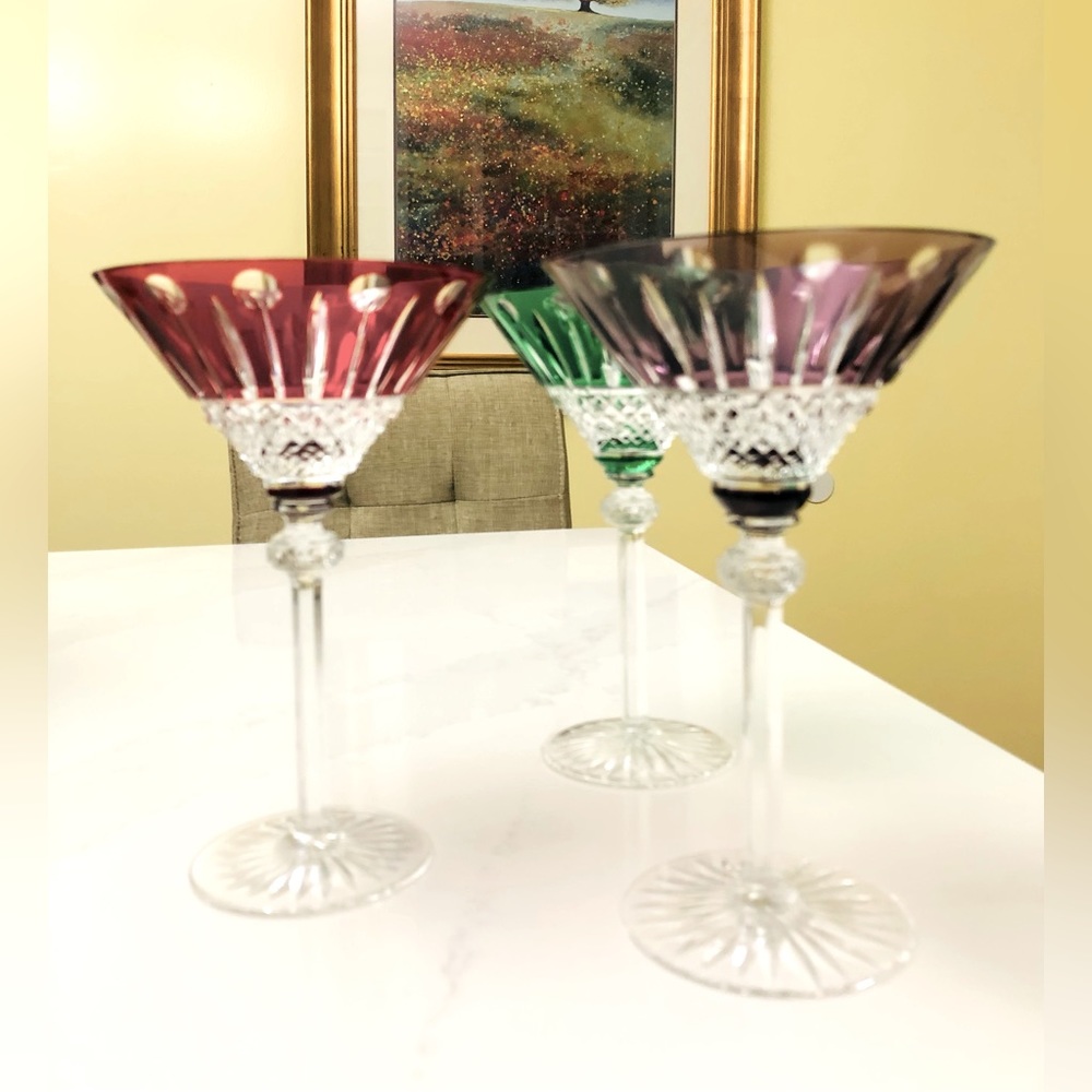 Set 3 Multicolor RARE Vintage Hungarians Louis Xenia Faberge Martini Gla…